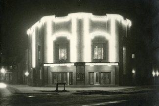 Broadway exterior with neon c1936